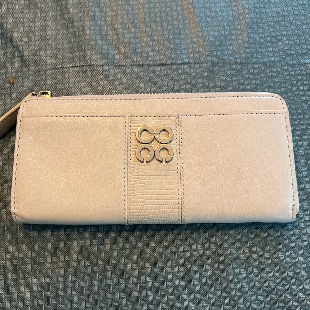 Coach white leather wallet